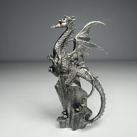 James Lane Casey Perth Pewter Dragon on Rocks & Crystals Ltd S249, 1986 D & D - Picture 1 of 9
